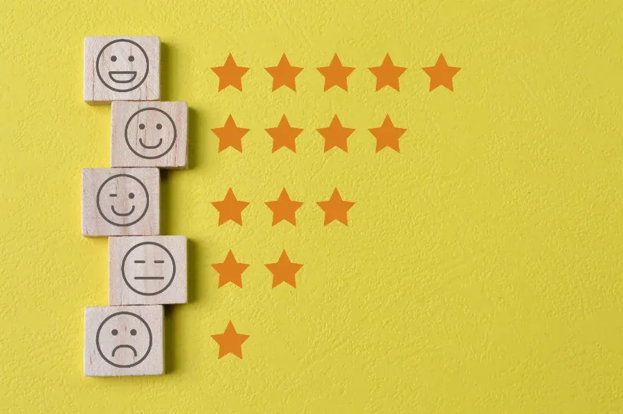 star rating with fake emoticons